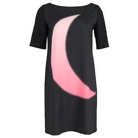 Abito Moschino Cheap & Chic Moon Print in seta nera Nero