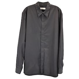 Givenchy-Chemise à col orné Givenchy en coton noir-Noir