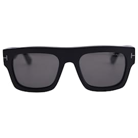 Tom Ford-Tom Ford Matte Fausta Square Sunglasses in Black Acetate-Black