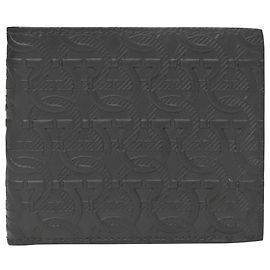 Salvatore Ferragamo Ferragamo Bi-Fold Gancini Wallet in Black Leather Black