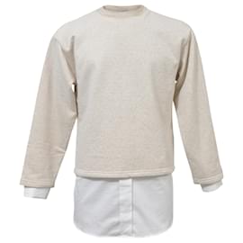 Loewe-Loewe Shirt-Hem Sweatshirt in Beige Cotton-Beige