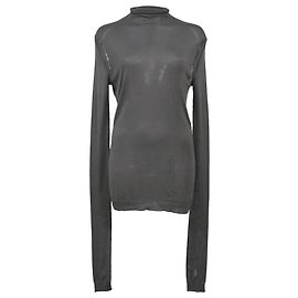 Ann Demeulemeester Haut à col roulé à manches oversizees en rayonne grise Gris