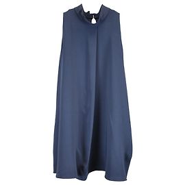 The Row – Ärmellose Bluse mit Stehkragen aus marineblauer Seide Blau Marineblau