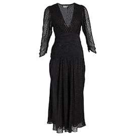 Autre Marque-Rixo Raquel Dot Maxi Dress in Black Viscose-Black