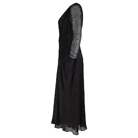 Autre Marque-Rixo Raquel Dot Maxi Dress in Black Viscose-Black