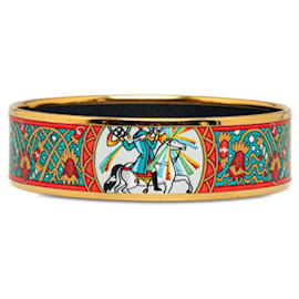 Hermès-Hermes Wide Enamel Bangle Enamel Bangle in Good condition-Golden