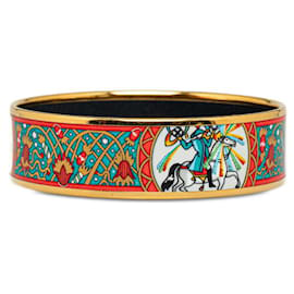 Hermès-Hermes Wide Enamel Bangle Enamel Bangle in Good condition-Golden