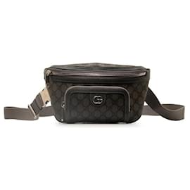 Gucci-Gucci GG Marmont Waist Bag Canvas Belt Bag 733868 in excellent condition-Grey