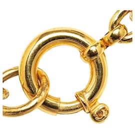 Chanel-Chanel Vintage Coco Mark Round Chain Necklace Gold Plated in Great Condition-Golden