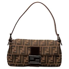 Fendi-Fendi Zucca Canvas Mamma Baguette Bag Sac à bandoulière en toile 26242 en bon état-Autre