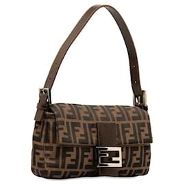 Fendi-Fendi Zucca Canvas Mamma Baguette Bag  Canvas Shoulder Bag 26242 in good condition-Other