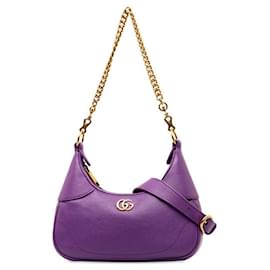 Gucci-Gucci Aphrodite Small Chain Shoulder Bag Leather Shoulder Bag 731817 in excellent condition-Purple