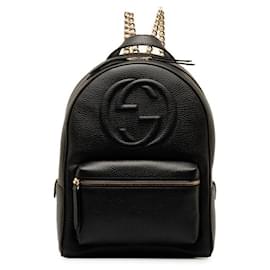 Gucci-Gucci Soho Backpack Leather Backpack 536192 in excellent condition-Black