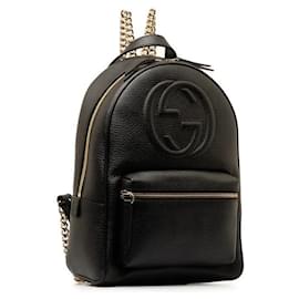 Gucci-Gucci Soho Backpack Leather Backpack 536192 in excellent condition-Black