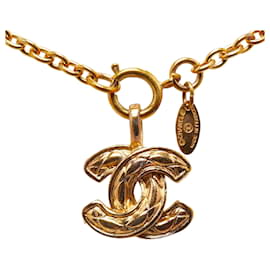 Chanel-Chanel Chanel Vintage Coco Mark Chain Necklace Metal Necklace in Very Good-Golden