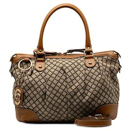 Gucci-Gucci Diamante Canvas Sukey Handbag  Canvas Handbag 247902 in good condition-Other