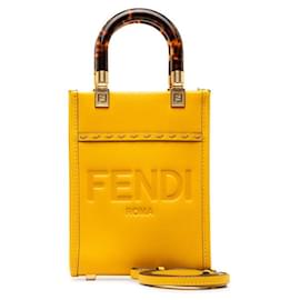 Fendi-Fendi Mini Sunshine Shopper Tote  Leather Handbag 8BS051 in good condition-Other