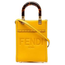 Fendi-Fendi Mini Sunshine Shopper Tote  Leather Handbag 8BS051 in good condition-Other