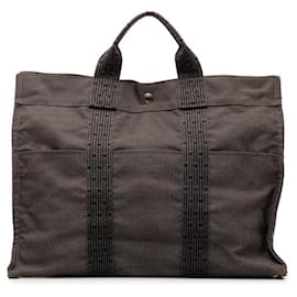 Hermès-Hermes Toile Herline MM  Canvas Tote Bag in Good condition-Brown