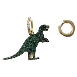 Pendientes de aro con dinosaurio Rexy de APM Monaco Verde