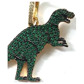 APM Monaco-APM Monaco Rexy dinosaur hoop earrings-Green