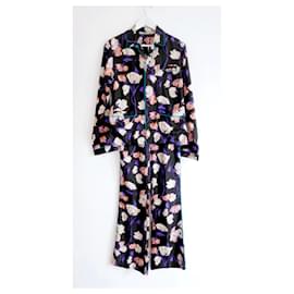Prada-Prada Resort 2008 Silk Lounge Pajamas Pyjamas-Black