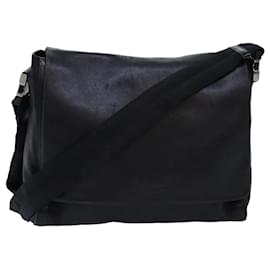 Prada-PRADA Shoulder Bag Leather Black Auth bs14610-Black