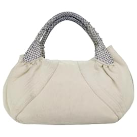 Fendi-FENDI Spy Bag Shoulder Bag Leather White Auth 77228-White