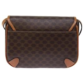 Céline-CELINE Macadam Canvas Shoulder Bag PVC Leather Brown Auth 76992-Brown