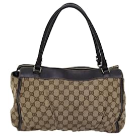 Gucci-GUCCI GG Canvas Abbey Hand Bag Beige 189831 auth 77031-Beige