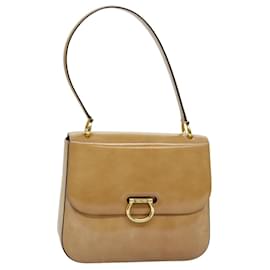 Céline-CELINE Shoulder Bag Enamel Beige Auth 77195-Beige