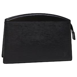 Louis Vuitton-LOUIS VUITTON Epi Trousse Crete Clutch Bag Black M48402 LV Auth 77149-Black