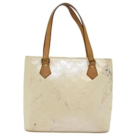 Louis Vuitton-LOUIS VUITTON Monogram Vernis Houston Sac à main Perle M91342 Auth LV 77064-Autre