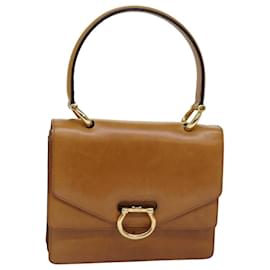 Céline-CELINE Hand Bag Leather Brown Auth 77330-Brown