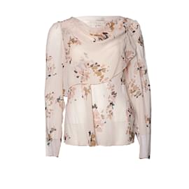 Autre Marque-Vanesa Bruno, silk top with flower print-Pink