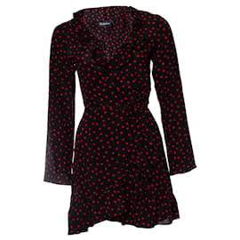 Autre Marque-Realisation, black wrap dress with dots-Black