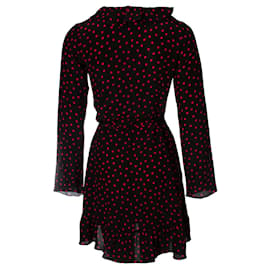 Autre Marque-Realisation, black wrap dress with dots-Black