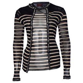 Jean Paul Gaultier, Twin set trasparente con righe Nero