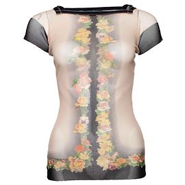 Jean Paul Gaultier, Top de malla con estampado floral Multicolor