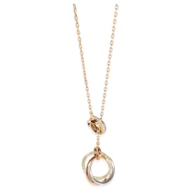 Cartier-Cartier Trinity Lariat Diamond Necklace in 18k 3 Tone Gold 0.23 CTW-Other