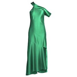 Autre Marque-Cushnie Martina Green Satin Off The Shoulder Dress-Green