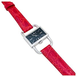 Jaeger Lecoultre-Jaeger Lecoultre & Hermès watch, model "stirrup" steel, Leather bracelet.-Other