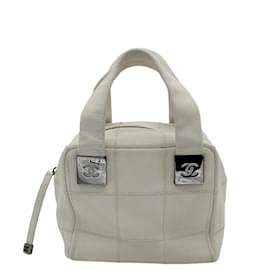 Chanel-Chanel Choco Bar White Cavier Handbag-White