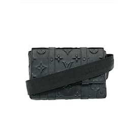 Louis Vuitton-Louis Vuitton Trunk Monogram Seal Black Slingbag-Black