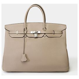 Hermès HERMES BIRKIN BAG 40 in Gray Leather - 101972 Grey