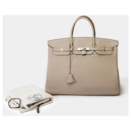Hermès-Sac HERMES Birkin 40 en Cuir Gris - 101972-Gris
