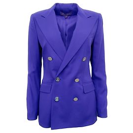 Ralph Lauren Collection Cobalt Blue Cashmere Double Breasted Blazer Blue