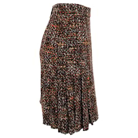 Dolce & Gabbana-Dolce & Gabbana Red / Black Tweed Skirt with Crystal Buckles-Multiple colors