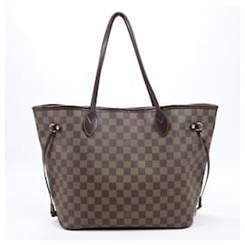 Louis Vuitton-Louis Vuitton Damier Ebene Neverfull MM Shoulder Bag N51105-Brown