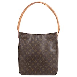 Louis Vuitton-Louis Vuitton Monogram Canvas Looping GM Shoulder Bag M51145-Brown